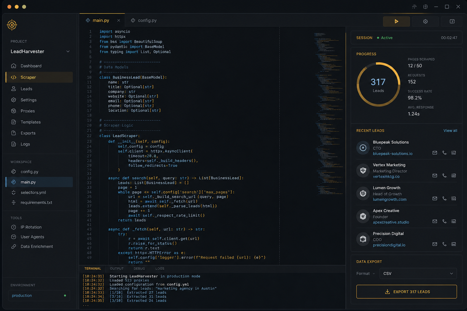 Python engine visual